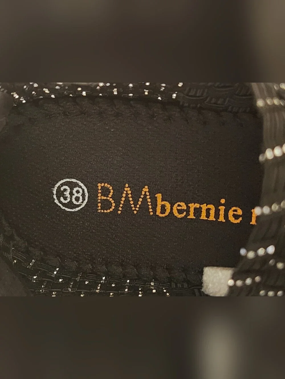 New Bernie Mev Black & Silver Charm Stretch Knit Mary Jane Sandals 38 7 - Picture 5 of 7